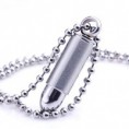 Personalizadas de los hombres del regalo de la bala con rosca de apertura de acero inoxidable Formas Collar colgante grabado con 60 cm Cadena