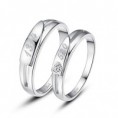 regalo personalizado simples 925 parejas dos alianzas de plata esterlina